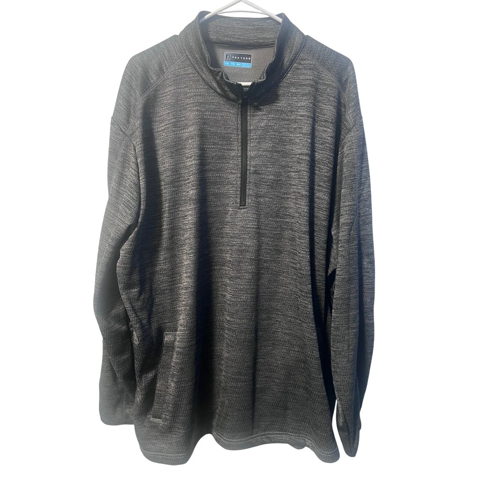 PGA Tour‎ 1/4 Zip Pullover Mens XXL Gray Textured Fleece